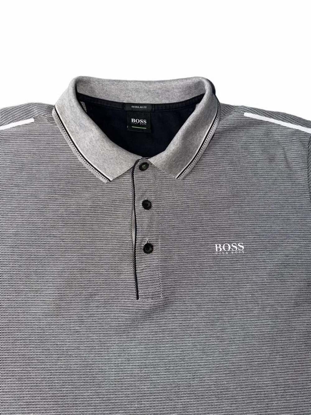 Hugo Boss Regular Fit Polo Shirt Size L Grey Cotton Pique